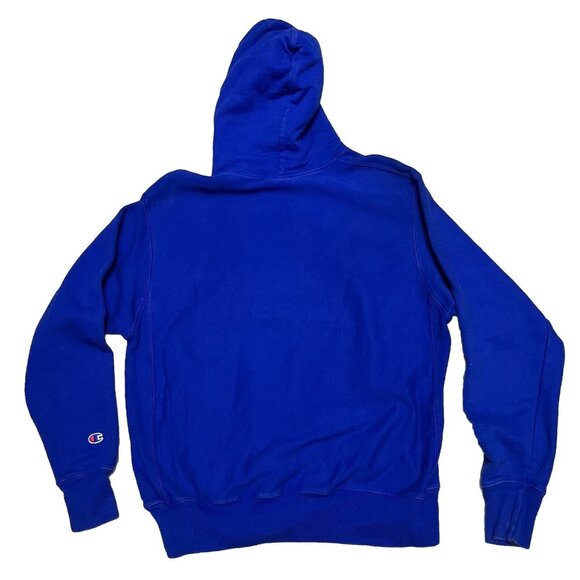 Champion Reverse Weave Blue Hoodie Sweatshirt Adult Size Medium - Picture 2 of 5